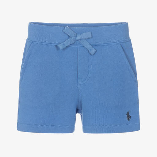 Ralph Lauren-Baby Boys Blue Cotton Shorts | Childrensalon
