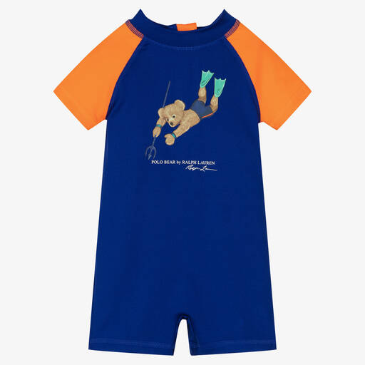 Ralph Lauren-Baby Boys Blue Sun Protective Suit (UPF50) | Childrensalon