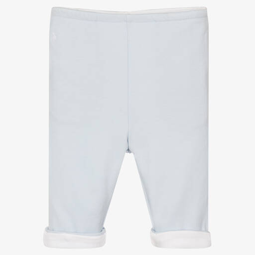 Ralph Lauren-Baby Boys Blue & White Reversible Cotton Trousers | Childrensalon