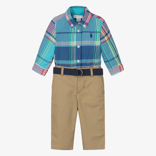 Ralph Lauren-Baby Boys Cotton Shirt & Trouser Set | Childrensalon