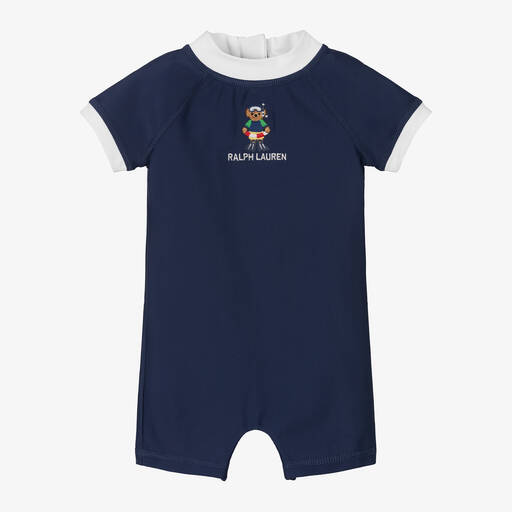 Ralph Lauren-Baby Boys Navy Blue Sun Suit (UPF50+) | Childrensalon