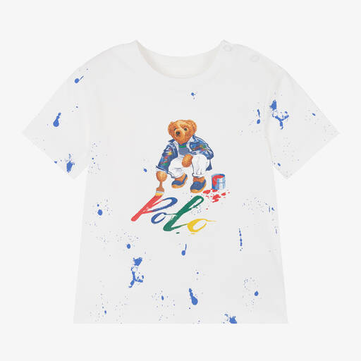 Ralph Lauren-Белая хлопковая футболка для малышей | Childrensalon
