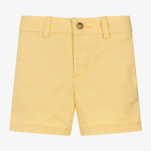 Ralph Lauren-Baby Boys Yellow Cotton Chino Shorts | Childrensalon