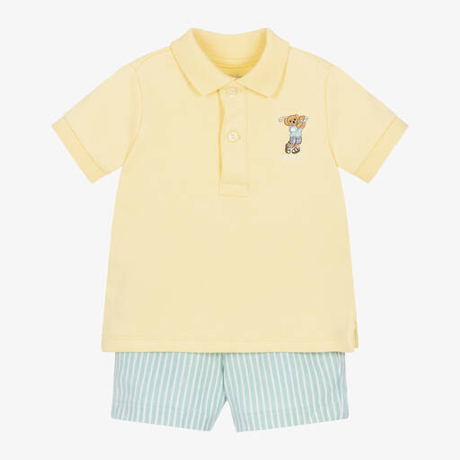 Ralph Lauren-Baby Boys Yellow & Green Shorts Set | Childrensalon