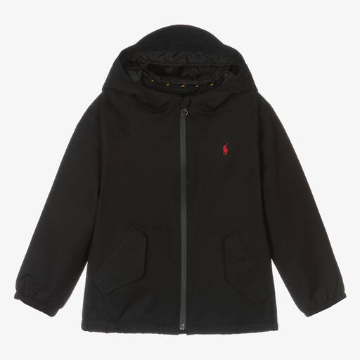 Ralph Lauren-Black Hooded Jacket | Childrensalon