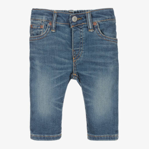 Ralph Lauren-Blue Denim Slim-Fit Baby Jeans | Childrensalon