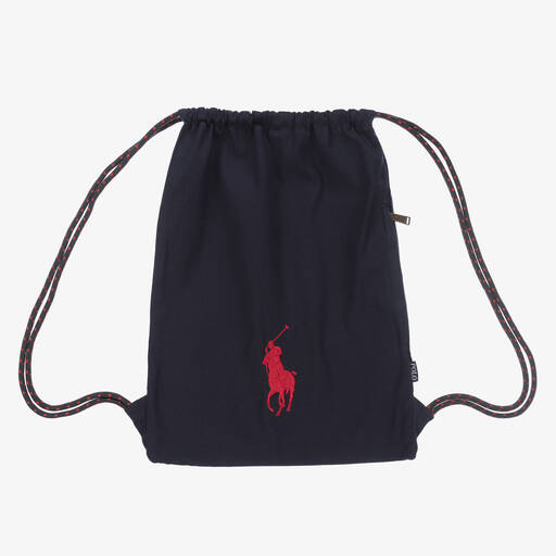 Ralph Lauren-Blue Drawstring Backpack (49cm) | Childrensalon