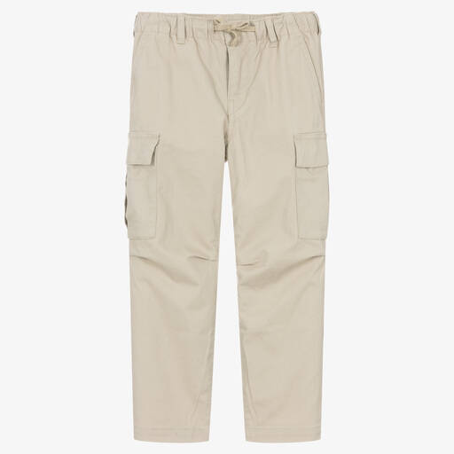 Ralph Lauren-Pantalon cargo beige en coton | Childrensalon