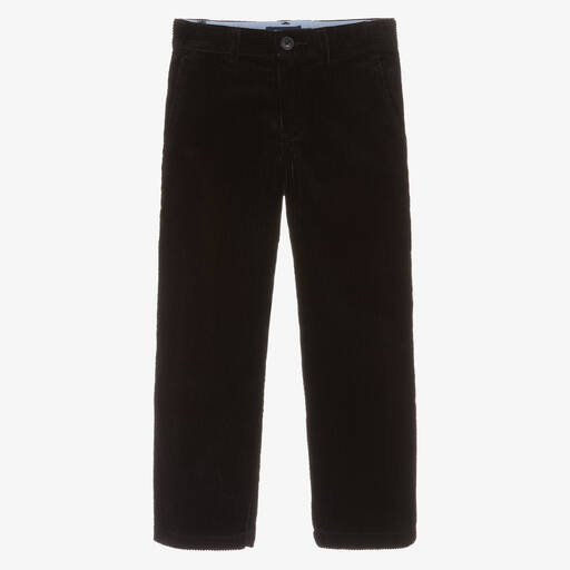 Ralph Lauren-Pantalon noir en velours côtelé garçon | Childrensalon
