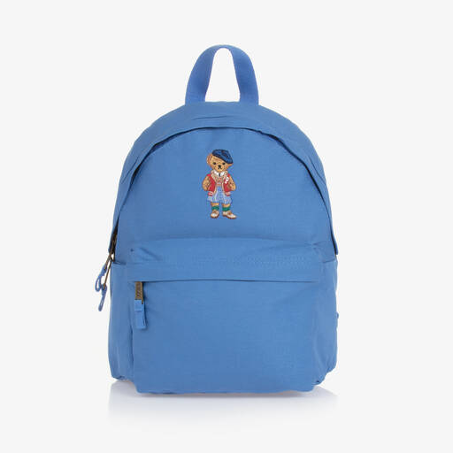 Ralph Lauren-حقيبة ظهر قطن كانفاس لون أزرق للأولاد (37 سم) | Childrensalon