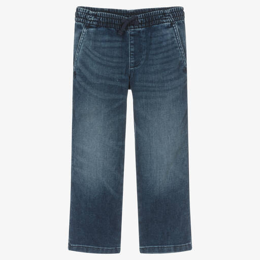 Ralph Lauren-Boys Blue Cotton Denim Drawstring Jeans | Childrensalon