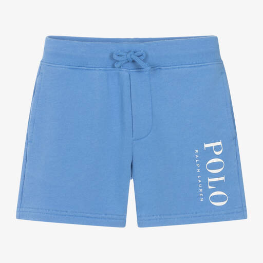 Ralph Lauren-Boys Blue Cotton Jersey Shorts | Childrensalon