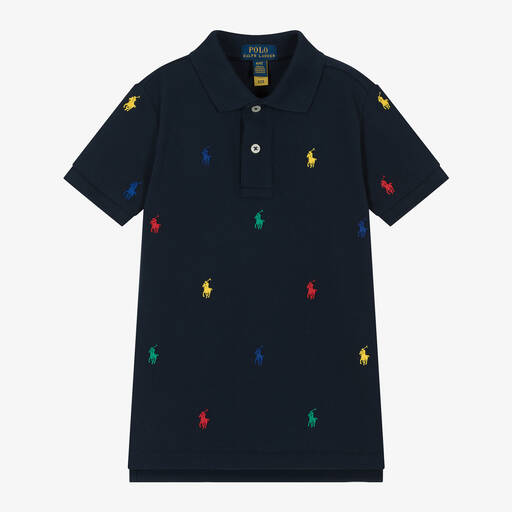 Ralph Lauren-Синяя рубашка поло для мальчиков | Childrensalon