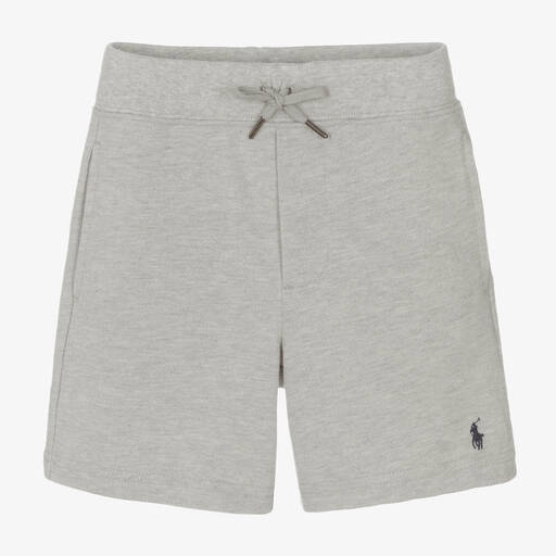 Polo Ralph Lauren-Boys Grey Cotton Piqué Shorts | Childrensalon