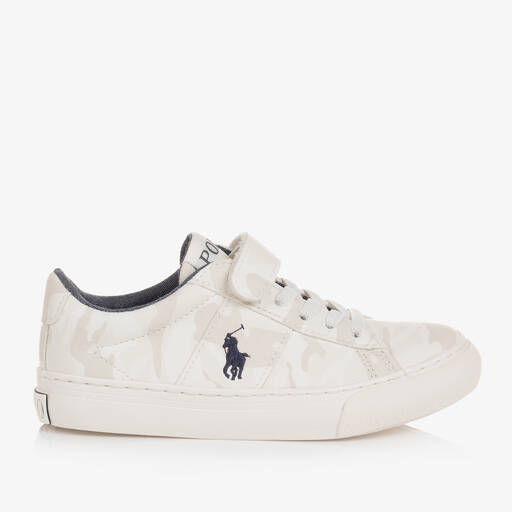 Polo Ralph Lauren-Кремовые кроссовки с камуфляжным принтом на липучке | Childrensalon