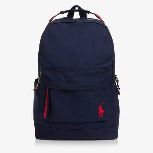 Ralph Lauren-Boys Navy Blue Canvas Backpack (47cm) | Childrensalon