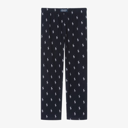Ralph Lauren-Boys Navy Blue Cotton Pyjama Trousers | Childrensalon