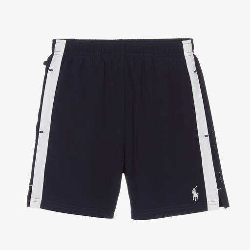 Polo Ralph Lauren-Boys Navy Blue Logo Wimbledon Shorts | Childrensalon
