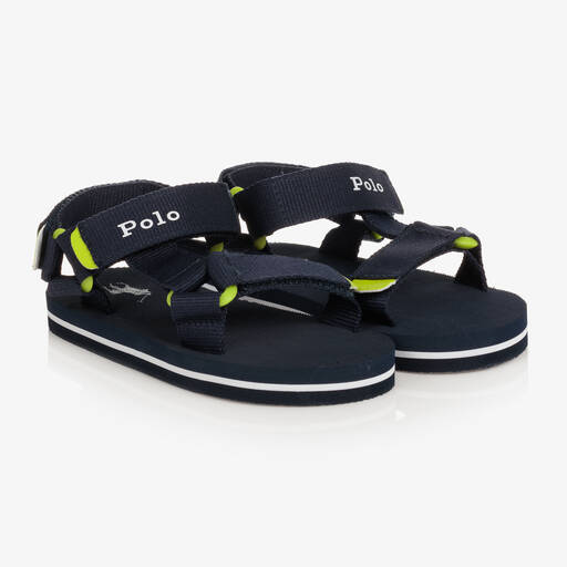 Polo Ralph Lauren-Boys Navy Blue Webbing Sandals | Childrensalon