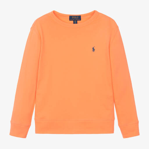 Ralph Lauren-Boys Orange Cotton Sweatshirt | Childrensalon