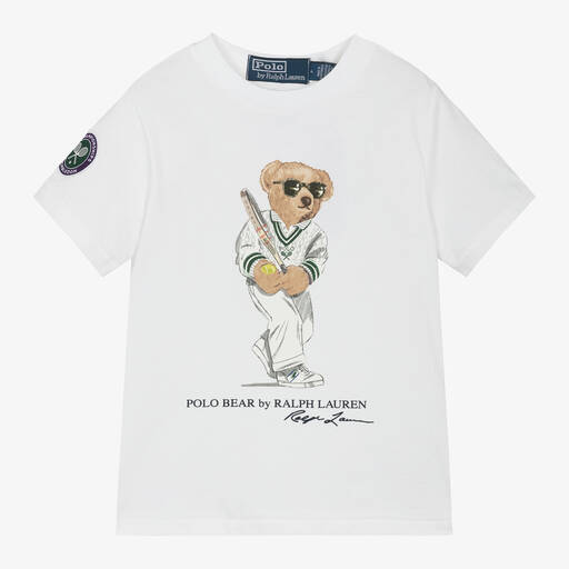 Ralph Lauren-Boys White Cotton Wimbledon T-Shirt | Childrensalon