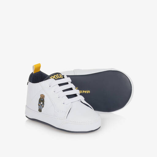 Ralph Lauren-حذاء رياضي لون أبيض لمرحلة قبل المشي | Childrensalon