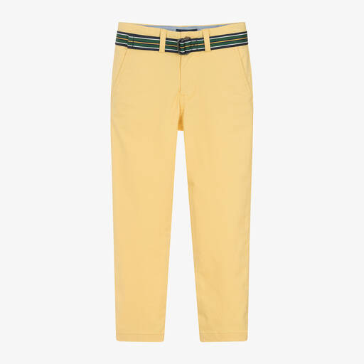 Ralph Lauren-Boys Yellow Cotton Chino Trousers | Childrensalon