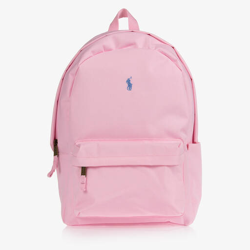 Ralph Lauren-Girls Pale Pink Canvas Backpack (44cm) | Childrensalon