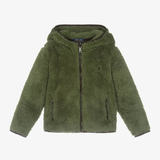 Ralph Lauren-Green P-Layer 2 Teddy Fleece Jacket | Childrensalon