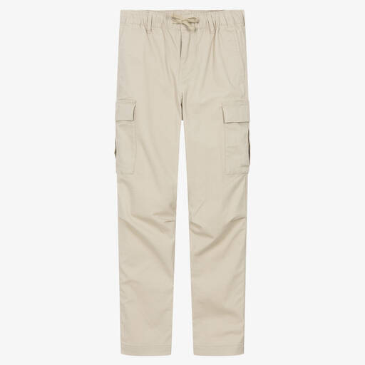 Ralph Lauren-Pantalon cargo beige en coton ado | Childrensalon