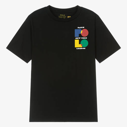 Ralph Lauren-Teen Boys Black Cotton Jersey T-Shirt | Childrensalon