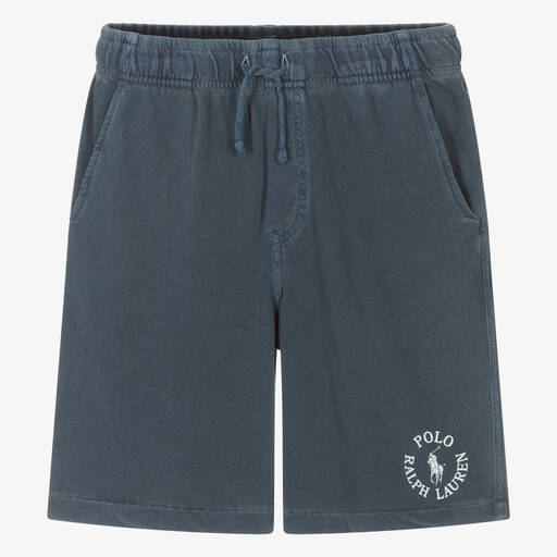 Ralph Lauren-Teen Boys Blue Cotton Jersey Shorts | Childrensalon