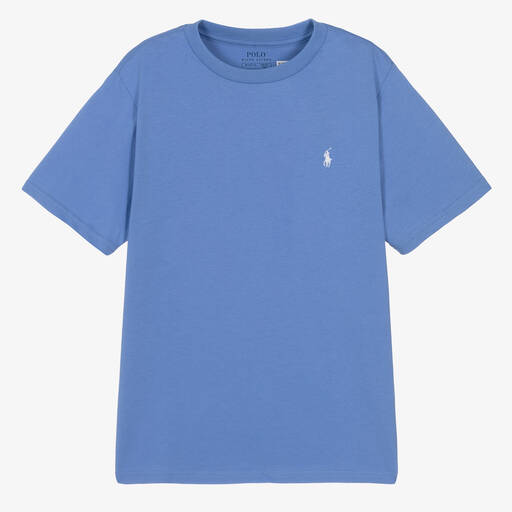 Ralph Lauren-Teen Boys Blue Cotton Polo T-Shirt | Childrensalon