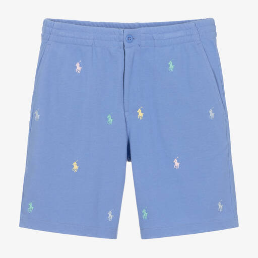 Ralph Lauren-Teen Boys Blue Cotton Shorts | Childrensalon