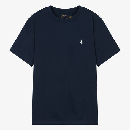 Ralph Lauren-Teen Boys Blue Embroidered Pony T-Shirt | Childrensalon