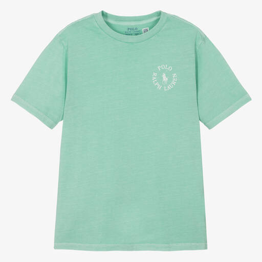 Ralph Lauren-Teen Boys Green Cotton Jersey T-Shirt | Childrensalon