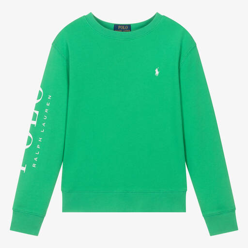 Ralph Lauren-Teen Boys Green Cotton Polo Sweatshirt | Childrensalon