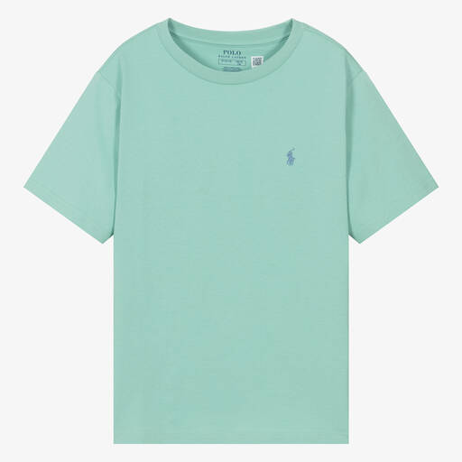Ralph Lauren-Teen Boys Green Cotton Pony Logo T-Shirt | Childrensalon