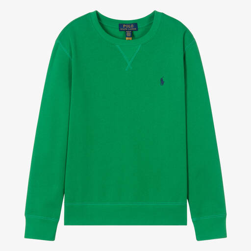 Ralph Lauren-Teen Boys Green Cotton Sweatshirt | Childrensalon