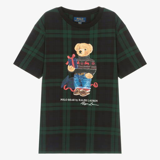 Ralph Lauren-Teen Boys Khaki Green Cotton Pony T-Shirt | Childrensalon