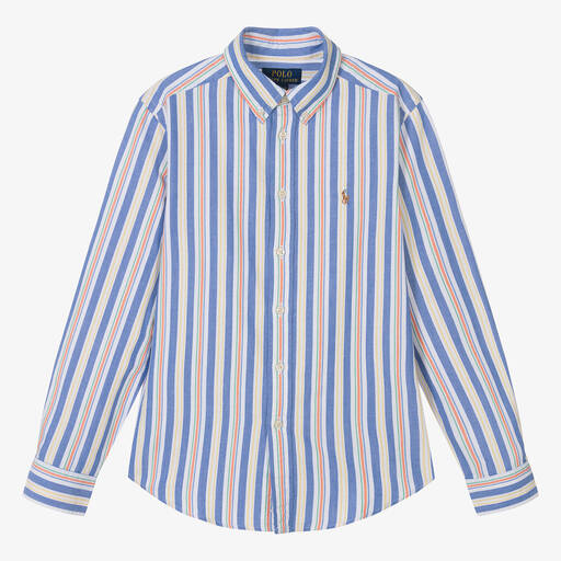 Ralph Lauren-Teen Boys Multicolour Striped Cotton Shirt | Childrensalon