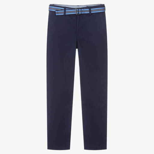 Polo Ralph Lauren-Teen Boys Navy Blue Cotton Trousers | Childrensalon