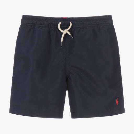 Ralph Lauren-Teen Boys Navy Blue Swim Shorts | Childrensalon