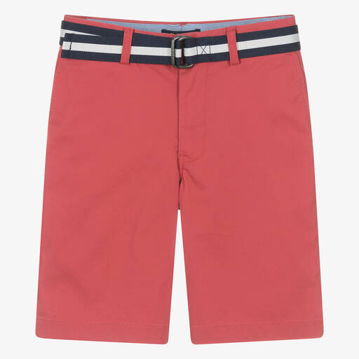 Ralph Lauren-Teen Boys Red Cotton Chino Shorts | Childrensalon