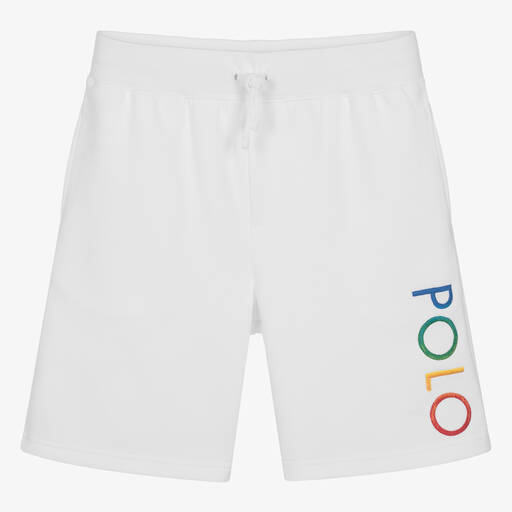 Ralph Lauren-Teen Boys White Cotton Jersey Shorts | Childrensalon