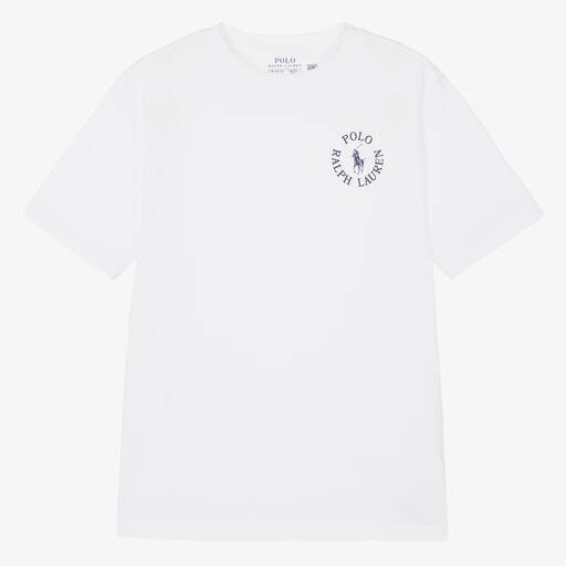 Ralph Lauren-Teen Boys White Cotton Jersey T-Shirt | Childrensalon
