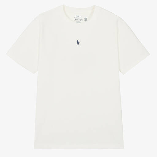 Ralph Lauren-Белая тяжелая футболка из хлопка для мальчиков-подростков | Childrensalon