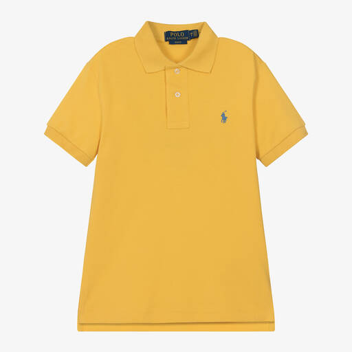 Ralph Lauren-Teen Boys Yellow Cotton Polo Shirt | Childrensalon