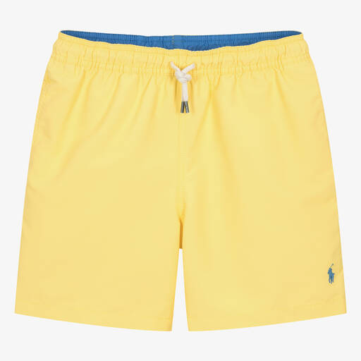 Ralph Lauren-Teen Boys Yellow Pony Swim Shorts | Childrensalon