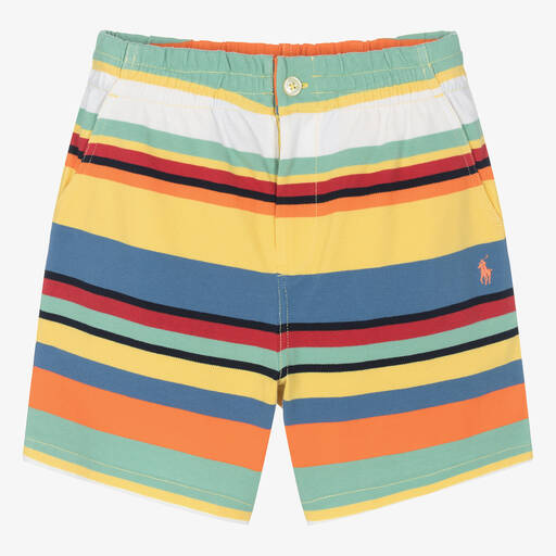 Ralph Lauren-Teen Boys Yellow Striped Cotton Shorts | Childrensalon